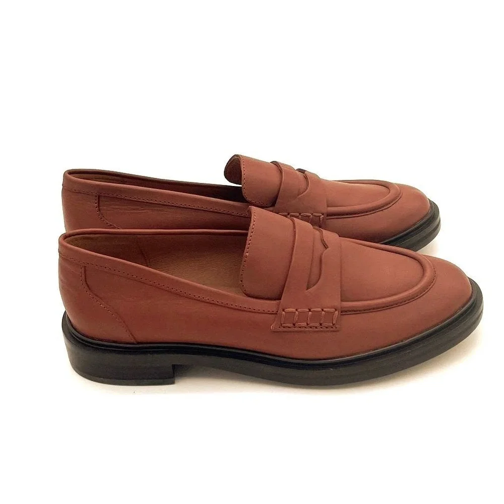 NWOT Madewell Tan 100% Genuine Leather Classic Preppy Academia Loafer 8.5